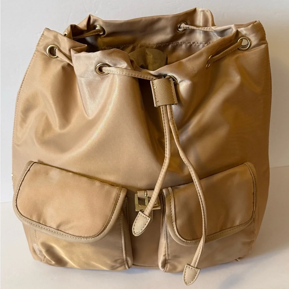 Year Of Ours Taupe Drawstring Backpack - Casual Travel or Commuter - NWT